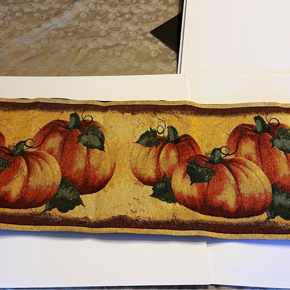 Colorful Pumpkin Tapestry Table runner 72x13 - Picture 6 of 7